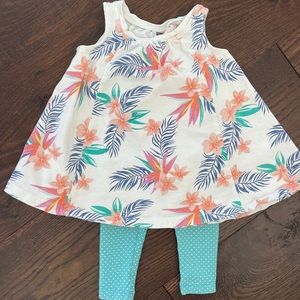Gently used Tea Collection set includes dress and leggings.  Size 9-12 mos